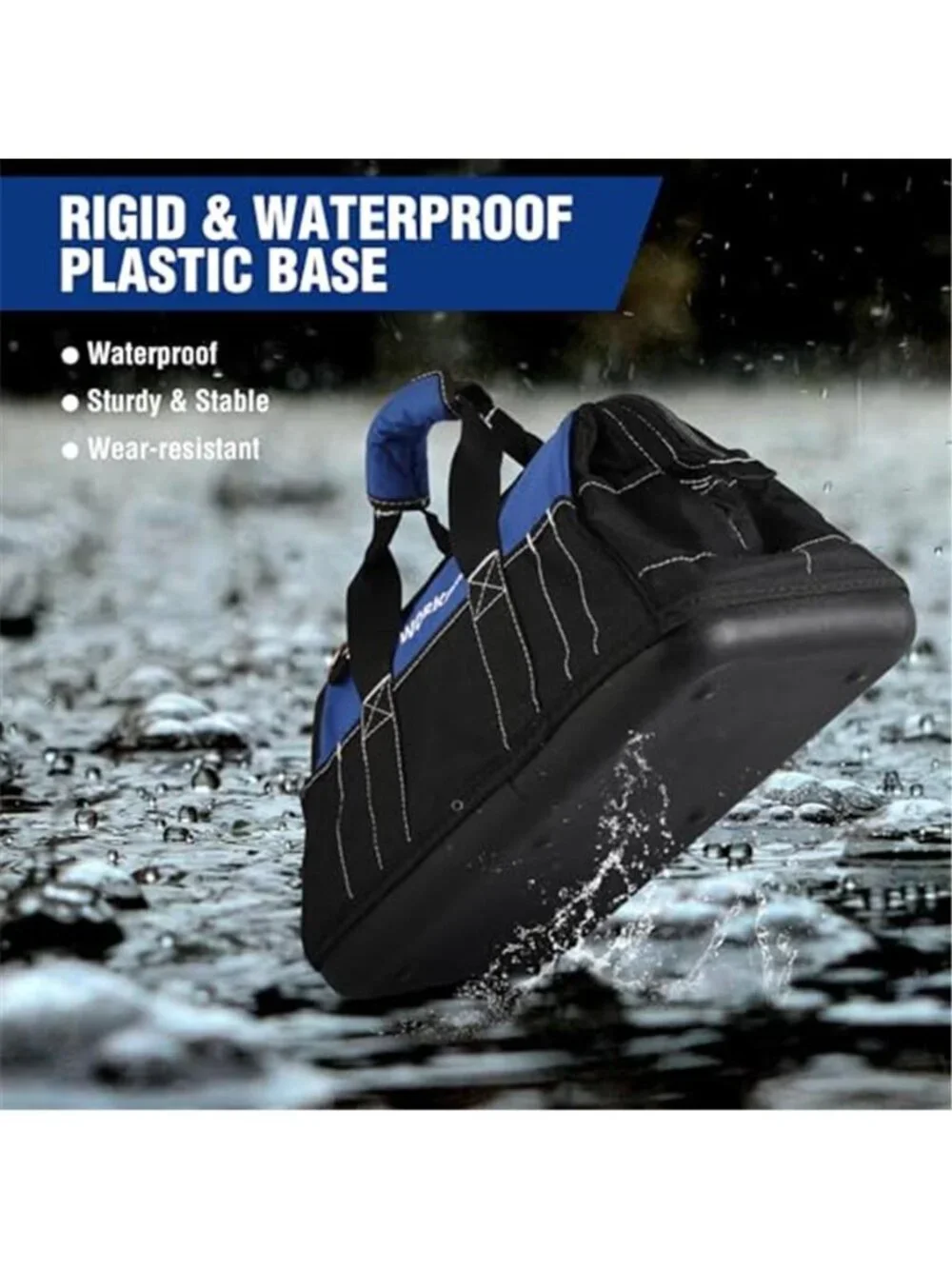16 Inch Tool Bag Wide Mouth Waterproof Heavy Duty Tool Organizer Tote Bag